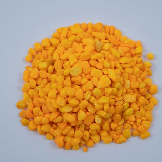 Colored Aquarium Gravel,Colorful Pea Gravel,Garden Rocks,Decorative Stones Rocks for Fish Tank,Aquarium,Fairy Garden Decor,Planters,Vase Fillers,Landscaping,1 Pound (Orange Yellow, 4-6mm)