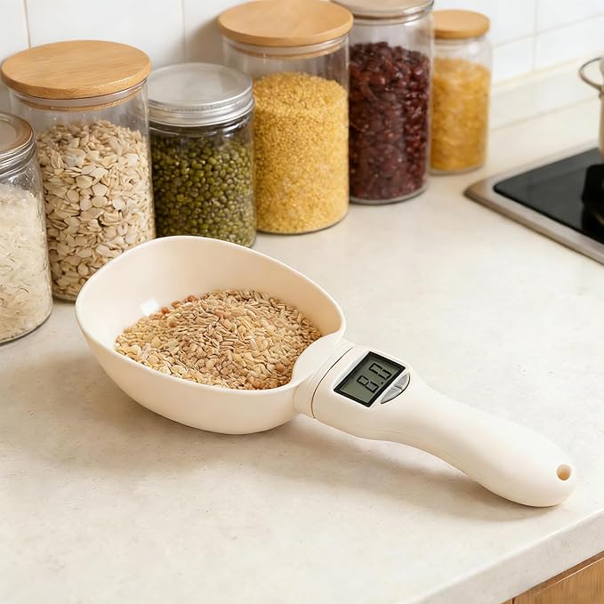 Digital Measuring Spoon, 800g/1g High Precision Gram Measuring Spoons with LED Display, Detachable Electronic Scale Spoon for Baking, Pet Food, Coffee, Spices (g/oz/ml/Cup)