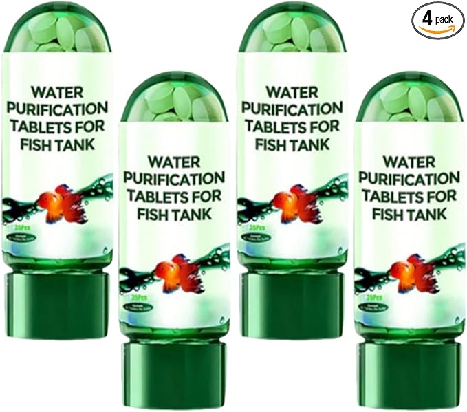 Powerful Aquarium Water Purification Tablet,Water Purification Tablets for Fish Tank,Remove All Kinds of Turbidity from Fish TankWater (4PC)