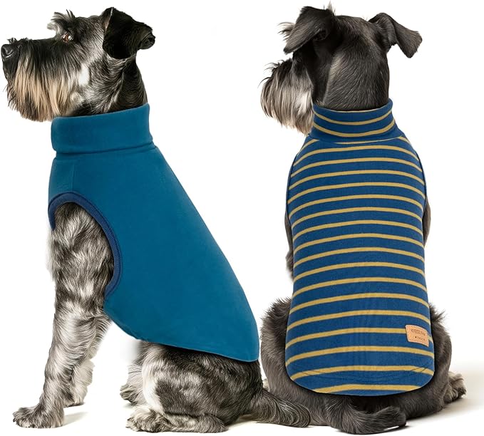 KYEESE 2Pack Dog Sweater Pullover Pet Sweatshirt Stretchy Dogs Clothes Soft Pets Clothes Warm Doggie Coats Turtleneck Small Pets Sweaters Dog Sweaters for Small Dogs Male