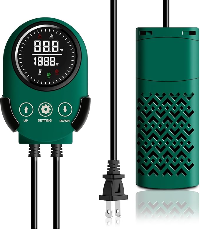 500W Smart Aquarium Heater Submersible with Variable-Frequency Energy Savings, Dual Probes for Leaving Water Automatically Stop, PTC Tech for Overheat Protection, Adjustable for Freshwater, Saltwater