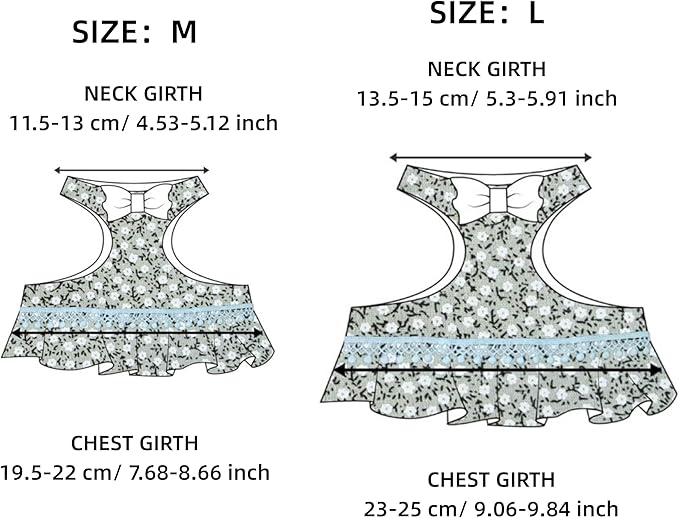 SMOLKITH Rabbit Clothes - Bunny Adjustable Green Floral Dress with Leash, Small Animal Apparel for Walking - Fits Guinea Pigs, Chinchillas, Meerkats, Prairie Dogs, Pet Rats and More