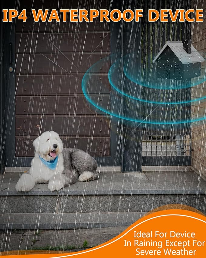 Dog Barking Control Devices, Anti Barking Device Ultrasonic Dog Barking Deterrent with 4 Modes, Stop Barking Dog Devices Up to 50 Ft Range, 2 in 1 Weatherproof Bark Control Device Outdoor Indoor