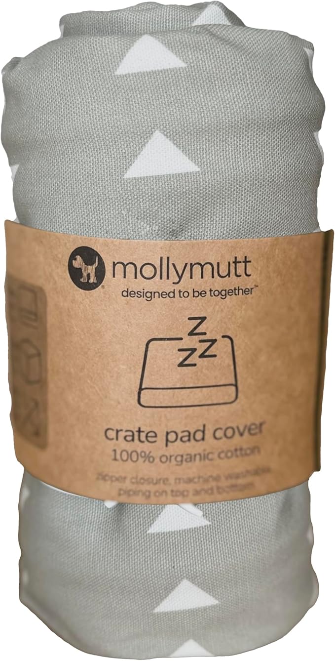 Molly Mutt Dog Crate Pad Cover, 100% Cotton Canvas Cover for Dog or Puppy Crate Bed, Durable, Washable, and Free of Harmful Chemicals, Pre-Shrunk, 54"x37"x2.5", Be Still