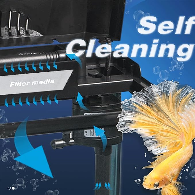 2 Gallon Fish Tank, Betta Fish Tank Small Aquarium Starter Kits Self Cleaning with 3 Types of LED Lights and Filter Water Pump, Ultra Quiet Decoration Kids Room Gift with Glass Aquarium