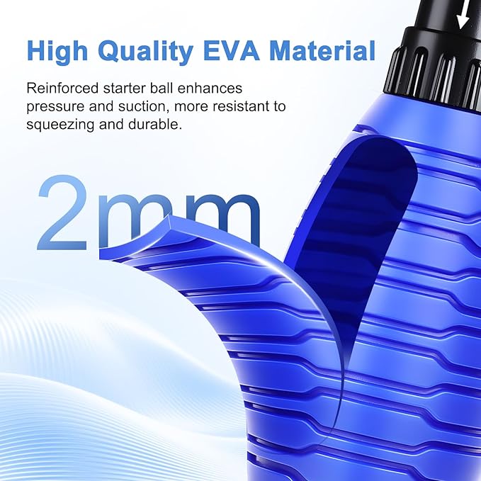 fishkeeper Siphon Ball Pump Head Replacement – 256GPH High Pressure Quick Start Vacuum Pump, Compatible with FK018 and Most Manual Aquarium Gravel Cleaners for Easy Water Change (Large)