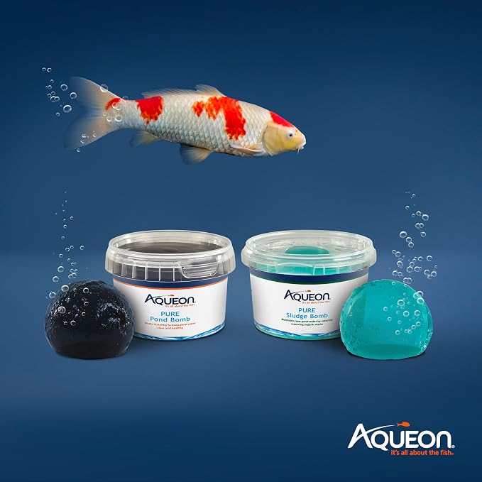 Aqueon Pure Sludge Bomb, Reduces Sludge and Organic Waste in Ponds and Koi Habitats, Breaks Down Muck and Clarifies, Treats 2500 Gallons, 1-Pack