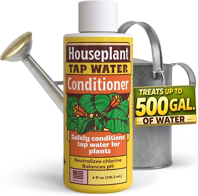 Tap Water Conditioner for Plants, 4 oz - Conditions Tap Water for Houseplants, Supports Balanced pH, Indoor Plant Care Drops for Root Support & Greener Leaves, Treats 500+ Gallons, 2–3 Day Results