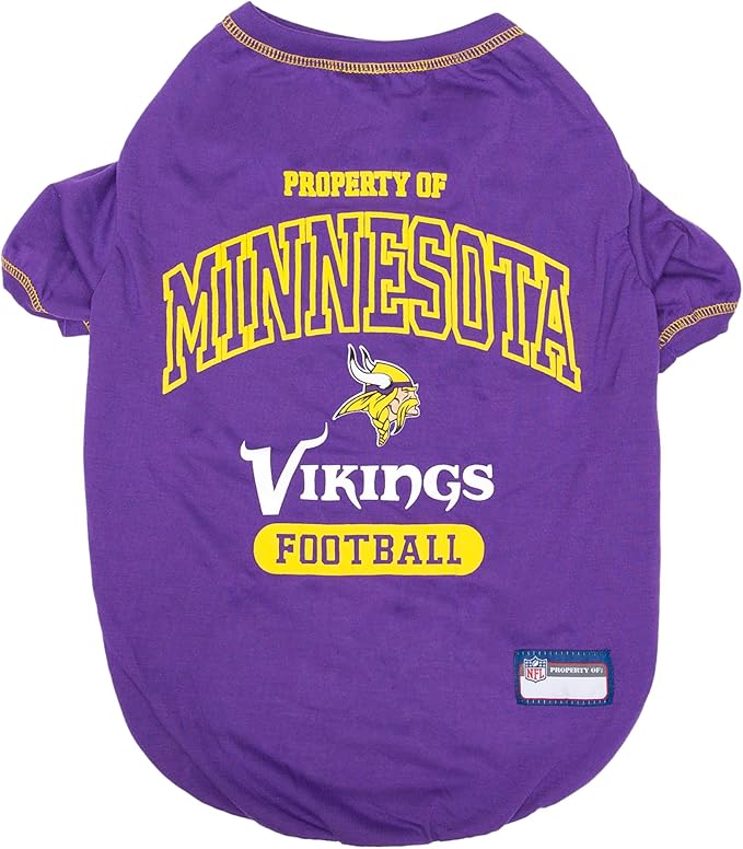 NFL Minnesota Vikings Dog T-Shirt for Pets, Size X-Large. Officially Licensed Pet Shirt with Team Logo, Soft Stretchable Comfort Fit Apparel for Dogs & Cats
