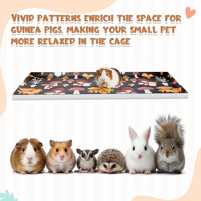 Ripeng 25 Pcs Disposable Bottom Guinea Pig Cage Liner, 4 x 2 ft Kraft Paper Guinea Cage Liner, Thick Reusable Waterproof Pee Pads for Rabbits Bunny Hamster Chinchesillas Hedgehog Ferrets