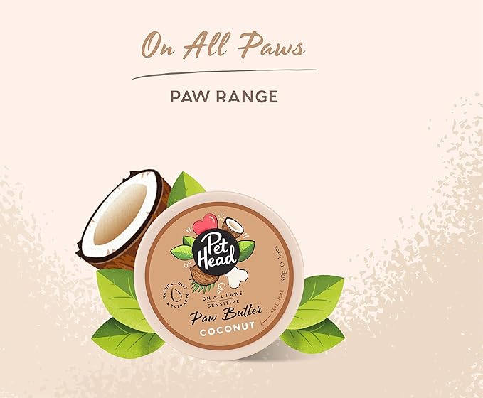 Pet Head On All Paws Coconut Paw Butter | Soothes & Nourishes for Soft Crack-Free Paws and Noses | Paw Moisturizer Balm | Vegan | Lick-Safe | Gentle Formula for Puppies | Made in USA | 1.4 oz.