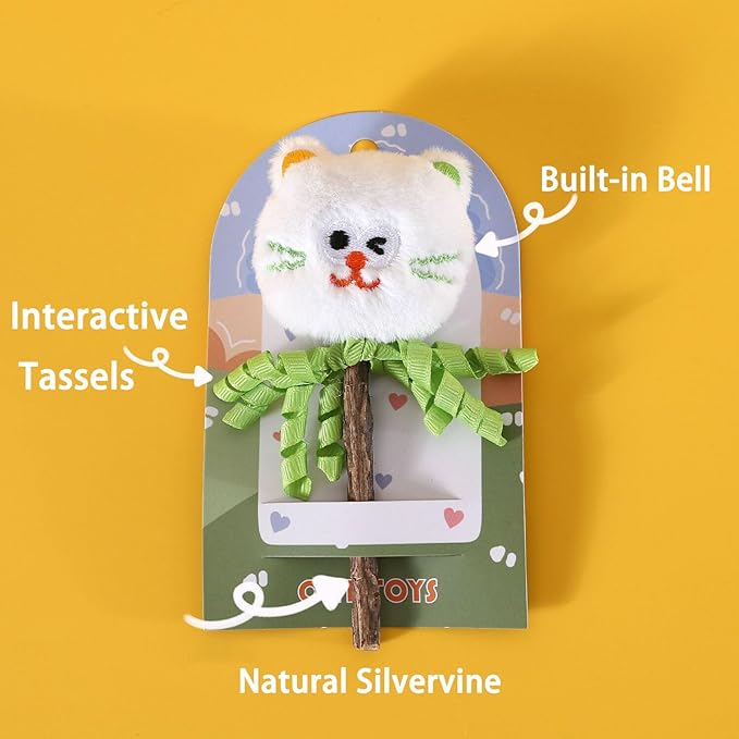Silvervine Chew Sticks for Cats – 7” Natural Catnip-Filled Chew Toy for Kittens & Indoor Cats A Fun & Healthy Way to Support Dental Care & Play (Green)