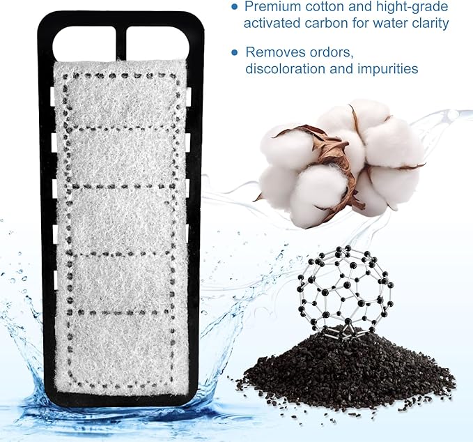 4 Packs Small Aquarium Filter Cartridges Replacement Filter Pad Compatible with TC007 Fish Tank Filter