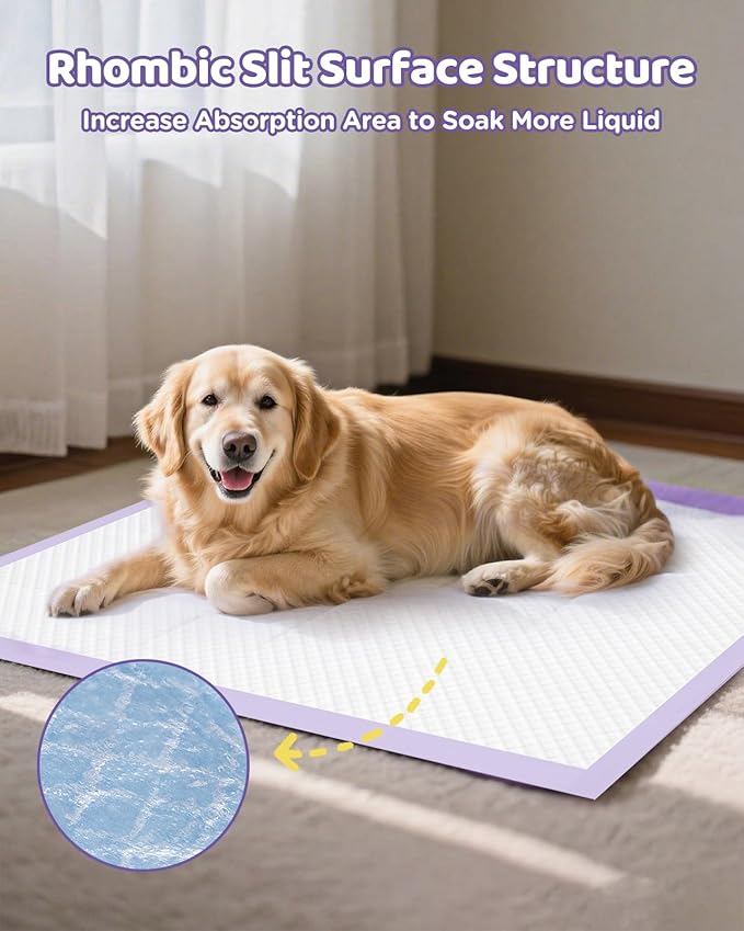 iweepet 36"x36" 4XL Lavender Scented Disposable Dog Pee Pads, 45 Count | Extra Large Puppy Training Pads with 6-Layer Super Absorbent Protection, Leakproof Puppy Pads for Large Dogs & Senior Pets