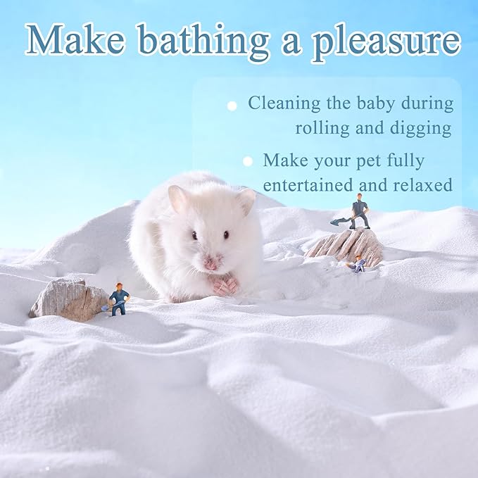 Hamster Sand Bath - Whit Fine Sand Hamster Bedding Reptile Silica Sand Gerbil Hideout for Hamster Chinchillas Gerbil Small Animals Small Pets (Flower Scent, 2.2 lb)