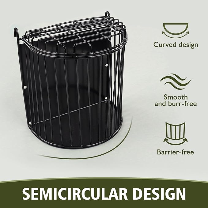 Second-Generation Upgrade Bunny Hay Feeder,Semicircular Hay Feeder Provides Smoother Surface,Larger Feeding Area,Avoid Crowding While Eating,Occupies Less Space(Black)