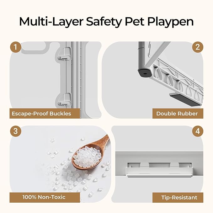 Acrylic Portable Dog Playpen Indoor, Clear Dog Play Pen Indoors Puppy Playpen Indoor Easy Assemble 24” Octagon Guinea Pig Rabbit Bunny Small Animal Pet Playpen, Puppy Play Pen for Indoors