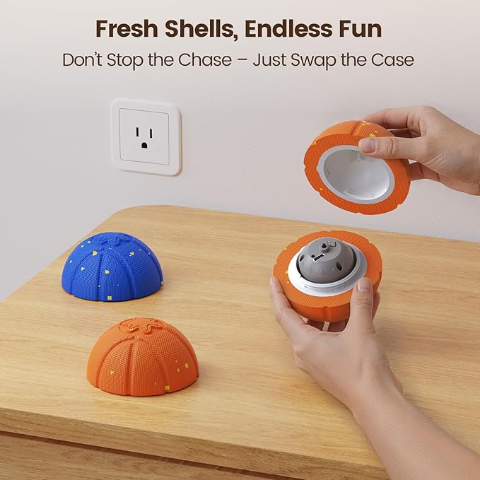 Invengo Interactive Dog Ball, Automatic Rolling Dog Toys with 3 Play Modes, E-TPU Material Dog Balls, IP65 Waterproof Interactive Dog Toys for Medium Dogs(Orange)