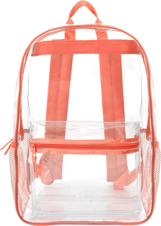 Trail maker Clear Backpack Heavy Duty with Padded Straps, Side Pockets for Kids, Boys, Girls, School, Stadium Approved Events