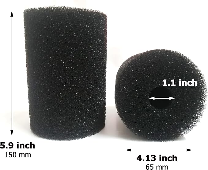 2 Pack Foam Filter Sponges Canister Filters for Aquaclear 70/110 | X-Large Overflow Filter Box Intake Round Pre-Filter 5.91" x 4.13"