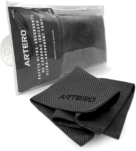 Artero Samba. Ionized Carbon Ultra-Absorbent Towel. Capable of reducing Drying time by 50%.