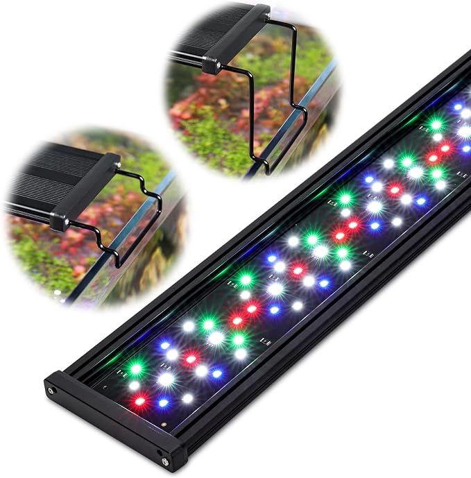 hygger Auto On Off Aquarium LED Light, 4 Mode Lighting Full Spectrum Fish Tank Light 24/7 Timer Colorful Fish/Sun/Nightlight/WRGB Cycle for Freshwater