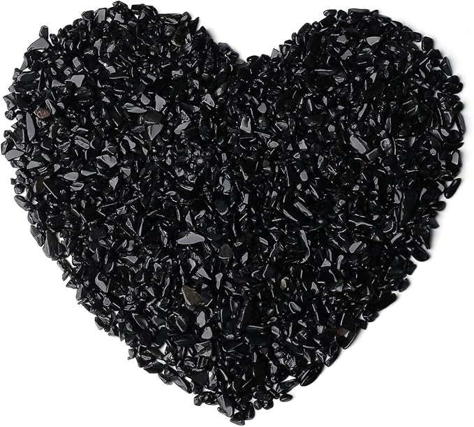 LAIDANLA Obsidian Crushed Stone Crystal Chips Bulk Natural Gemstones Healing Reiki Crystals Mini Quartz Vase Filler Aquarium Gravel 100g