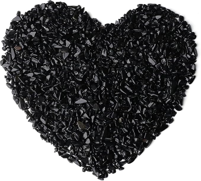 LAIDANLA Obsidian Crushed Stone Crystal Chips Bulk Natural Gemstones Healing Reiki Crystals Mini Quartz Vase Filler Aquarium Gravel 0.55lb