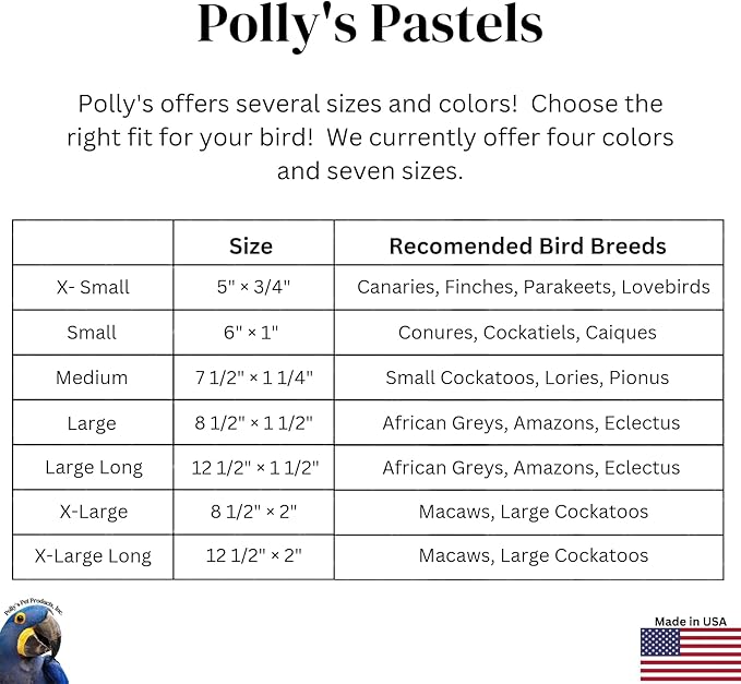 Polly's Pastels Nail Trimming & Beak Conditioning Safety Perch for Cockatiels, Cockatoos, Macaws, Parakeets, Budgies, Parrots and All Other Birds (Blue, Baby medium-3/4 Dia. x 5" Long)