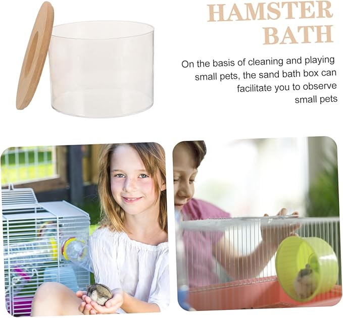 Hamster Bathing Sand Tub Gerbil Bath Case Chinchilla Dust Bath Pet Bathing Kit Easy Observe Design