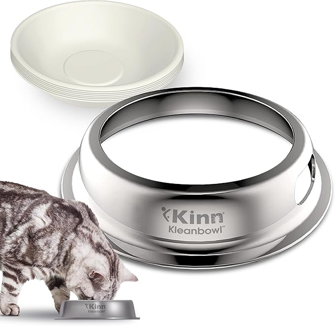 Kinn Whisker Fatigue Cat Bowl, Compostable & Disposable for Food & Water, 24oz (1 Pk) Whisker Friendly Cat Dish for Owners Needing Convenience and Cleanliness in a Pet Bowl