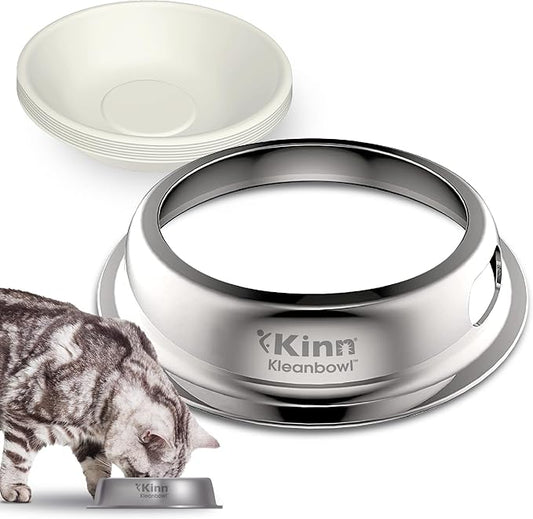 Kinn Whisker Fatigue Cat Bowl, Compostable & Disposable for Food & Water, 24oz (1 Pk) Whisker Friendly Cat Dish for Owners Needing Convenience and Cleanliness in a Pet Bowl