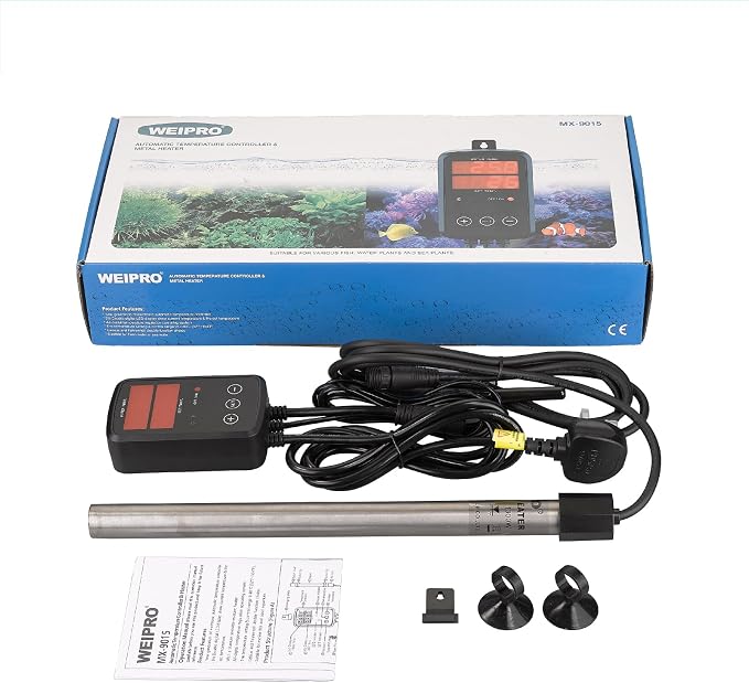 Titanium Aquarium Heater 800W, Submersible Fish Tank Heater with Digital Display Temperature Controller, 0℃-40℃ Adjustable, Fast Heating for 100 ~ 150 Gal Saltwater Freshwater Fish Tank, MX-9015(800W)