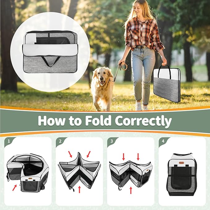 Seiyierr Puppy Playpen, 45" Portable Dog Playpen, Pet Playpen for Dogs Cats, Pop Up Playpen and Exercise Play Pen Dog Tent Indoor/ Outdoor, Removable Shade Cover