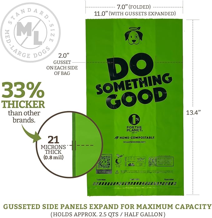 Doggy Do Good Landfill-Friendly Poop Bags | Dog Waste Bags Made with 50% Recycled Plastic + 15% Biobased Material | Unscented, Thick, Leak-Proof, Easy Open | Standard Size | 200 Count Grab & Go