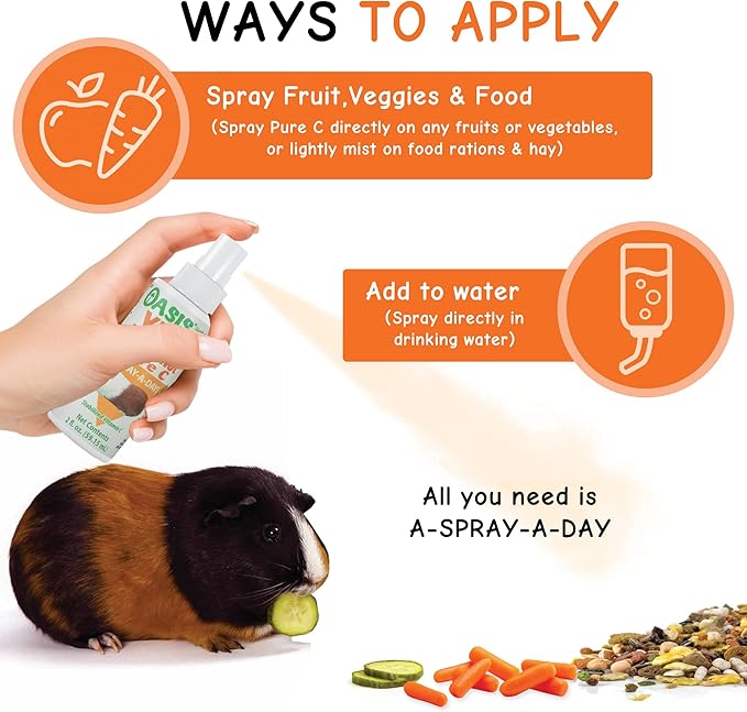 Oasis Guinea Pig Pure C Vita E-Z Mist Supplement, 2 oz