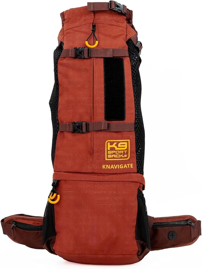K9 Sport Sack Knavigate - Small, Dune - Ideal for Dogs with 13-16” Back Length - Adjustable, Backpack-Style Carrier with Internal Frame & Padded Hip Belt