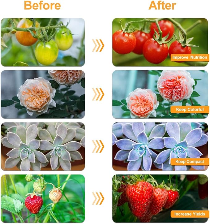 bseah Grow Light Plant Lights for Indoor Plants, Full Spectrum Plant Grow Lamp, 10 Dimmable Levels, Auto ON & Off with 3/9/12H Timer