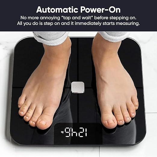 Wyze Scale, Smart Scale for Body Weight, Digital Bathroom Scale for Body Fat, BMI, and Heart Rate, Body Composition Analyzer with App, Batteries Included, Bluetooth, 400 lb (Black)