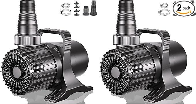 WaterRebirth (7000GPH-320W, UL listed) Large Fountain Submersible Water Pond Sump Pump Aquarium Electric Waterfall Pump Outdoor PS- 7000 (Pack of 2)