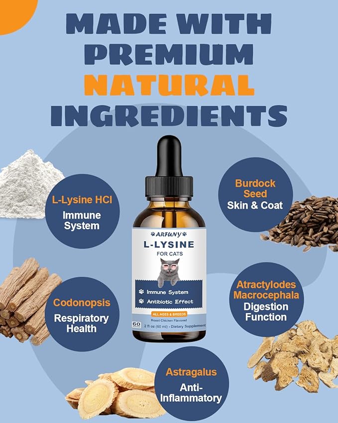 Lysine for Cats and Hairball Treatment for Cats - Support Immunity, Respiratory Health - Hairball Remedy- Promote Healthy Digestion - Roast Chicken & Cat Grass Flavor, for All Ages & Breeds