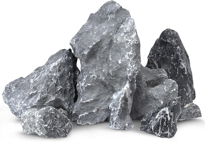 VOKOY 2.5lb Natural Seiryu Stones, Aquarium Rocks Decoration Aquascaping Stone Landscaping Model for Fish Tank Decor Terrariums Paludariums Reptile Enclosures Gardens, 2-6 inches