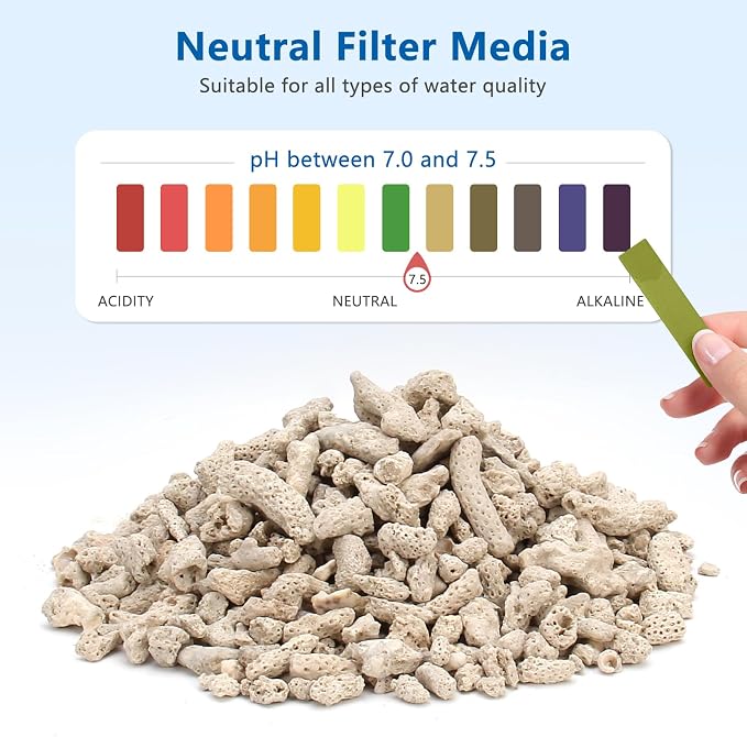 Crushed Coral for Freshwater Aquarium, Crushed Coral Media Sand for Freshwater Fish Tank Plant Pot Decorations Accessories (1.1lb/500g)