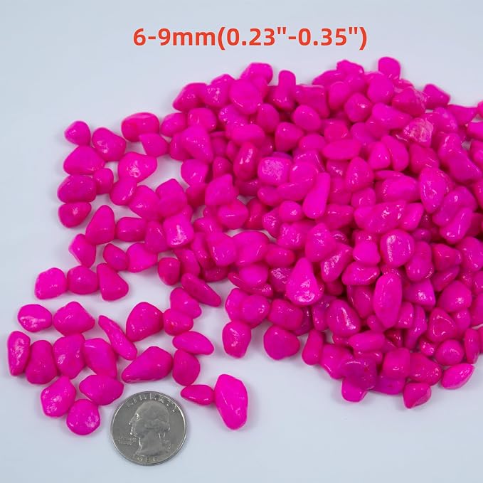 Colored Aquarium Gravel,Colorful Pea Gravel,Garden Rocks,Decorative Stones Rocks for Fish Tank,Aquarium,Fairy Garden Decor,Planters,Vase Fillers,Landscaping,1 Pound (Peach Red, 6-9mm)