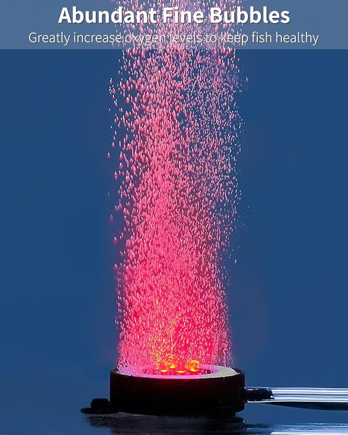 Uniclife Aquarium Volcano Ornament Kit Realistic Resin Volcanic Decoration with Air Stone Bubbler Red LED Light Decor for Fish Tank Landscape Addition and Oxygenation