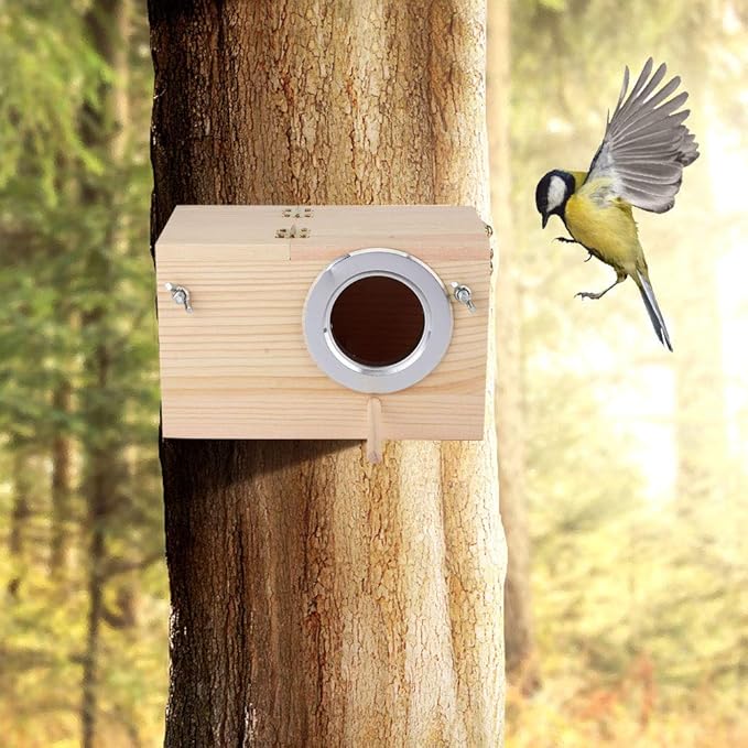 Parakeet Nesting Box, Bird Nest Breeding Box with Perch Wood Bird Cage Bird Nest Bird House for Cage Parrots Mating Box Wood Breeding Box for Cockatiel Parrots and Other Small Birds, 12x12x19.5cm