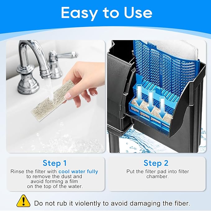 Ammonia Reducer Filter Pads Compatible with Aqueon Filter 10, Fish Tank Filters Replacement Filter Cartridges for Aqueon Quietflow LED PRO & SmartClean Aquarium Fish Tank Power Filter 6PCS