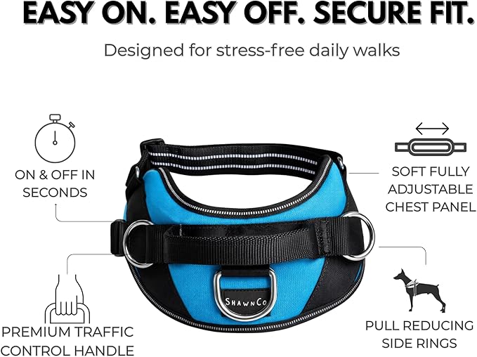ShawnCo Essential Dog Harness, No-Pull Pet Vest with 3 Leash Clips, No Choke, Reflective, Adjustable and Padded, for Easy Walking and Training for Small, Medium and Large Dogs (Arctic Camo, XS)
