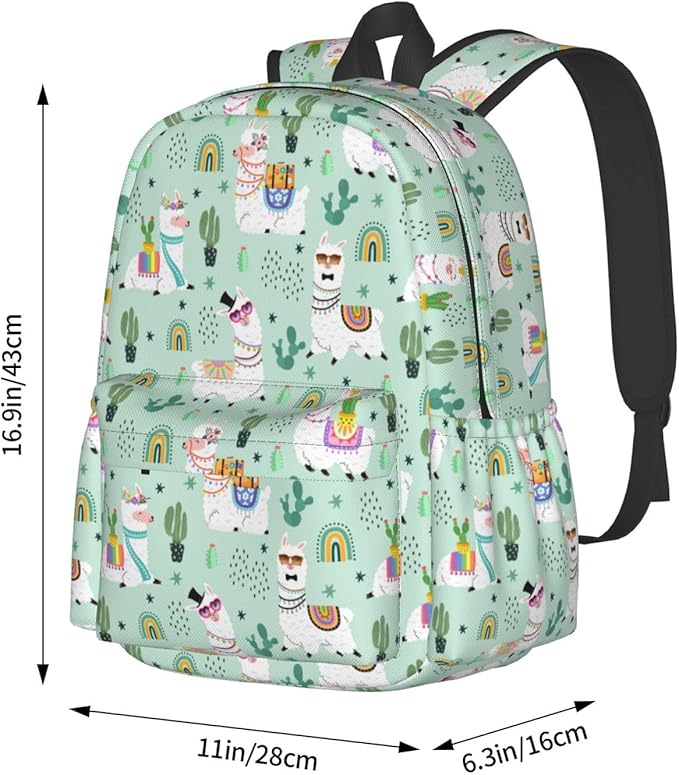 Cute Llamas Backpack for Women 16.9 inch Travel Casual Laptop Backpack Lightweight Waterproof Hiking Daypack