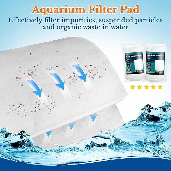 MAQIHAN Aquarium Filter Pad – Aquarium Filter Media 39.4 x 11.8in Aquarium Filter Floss for Freshwater & Saltwater Fish Tanks, Ponds, Turtle, Water Polishing Pad for Clear Water